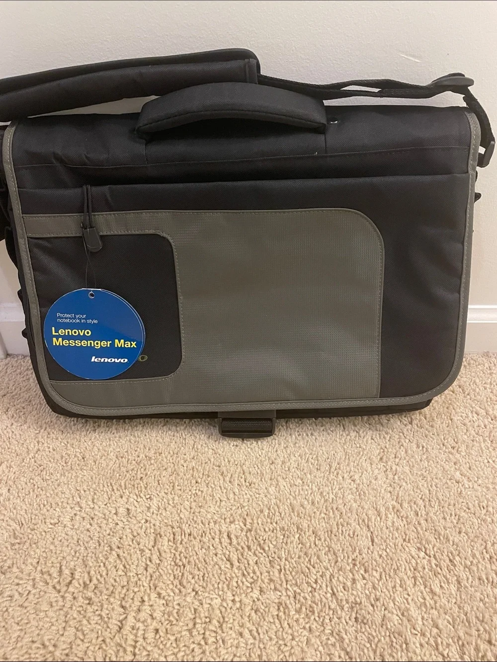 Lenovo Black and Grey Messenger Laptop Bag